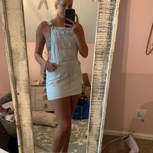 Light wash overall dress